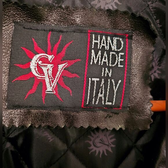 GV Designer Black Leather Women's Coat HAND MADE IN ITALY. New With Tag - Picture 14 of 16